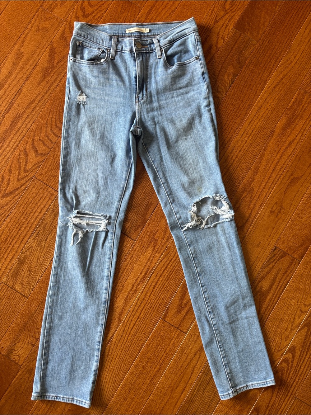 Levi's Light Blue Ripped Skinny Jeans
